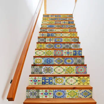 13pcs PVC sutirštės žingsnis lipdukai dekoratyviniai namų laiptai lipdukai atsparus vandeniui sienų lipdukai vandeniui ir plytelių lipdukai
