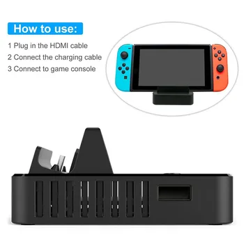 Nešiojamų Dock For Nintendo Jungiklis Docking Station Aušinimo Nintendo Jungiklis NR HDMI Adapteris 4K TV Įkroviklio Įkrovimo Stovas Dokas