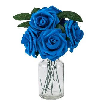50pcs PE Putos, Rožių Gėlių Tamsiai Mėlyna