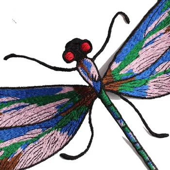Didelis embroide dragonfly lopai drabužius Geležies Išsiuvinėti perdavimo vabzdžių ženklelis suknelė aplikacijos 