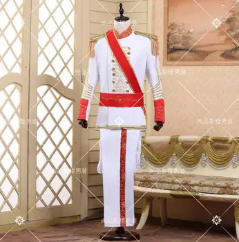 Royal derliaus vyrams švarkas dizaino masculino homme mados scenoje dainininkų vyrų-švarkas šokių drabužius švarko stiliaus suknelę, balta