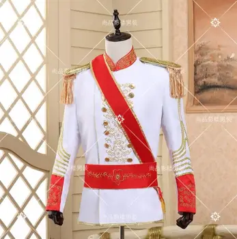 Royal derliaus vyrams švarkas dizaino masculino homme mados scenoje dainininkų vyrų-švarkas šokių drabužius švarko stiliaus suknelę, balta