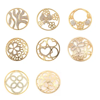 Somsoar Papuošalai Karšto Pardavimo 3D Aukso Monetos Diskas su kristalų pritaikymas plonas monetos turėtojas rėmo pakabukas 1pcs pardavimas