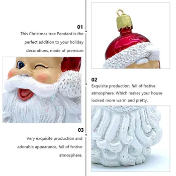 1pc Animacinių filmų Kalėdų Eglutės Ornamentu Mielas Santa Claus Pakabukas (Raudonos, Baltos)