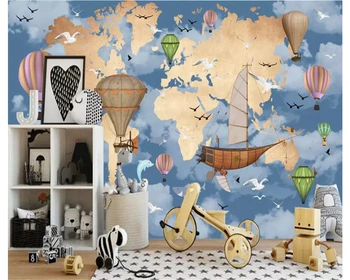 Beibehang 2018 naujas mados dekoratyvinis dažymas uždaras miegamasis, svetainė, vaikų kambario sienos popieriaus žemėlapio fone 3d tapetai