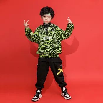 Hip-hop berniukas zebra suknelė taktinis kamufliažas Berniukas šortai Dress Džiazo Šokių Suknelė