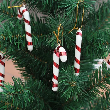 18 Vnt Kalėdų Eglučių Papuošalai, Saldainiai Cukranendrių Kabinti Kalėdų Medžio Namų Šaliai Dekoro Kalėdinė Dekoracija Namuose