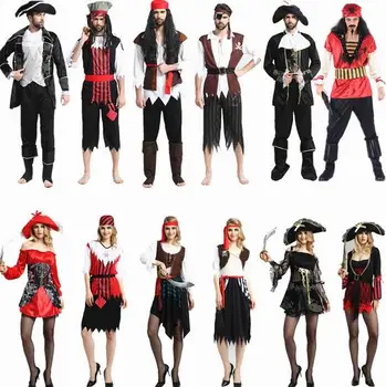Karšto 2017 Suaugusiųjų Įvairių Mados Piratų Kostiumai Helovyno Cosplay Šalis Mėgėjams drabužių Captain Jack Maskuotis kostiumas