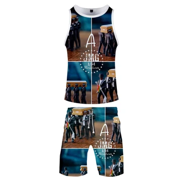 Karstą Ganos Šokių 3D Dviejų dalių Komplektas Vasaros Beisbolo tankų+Paplūdimio Šortai 2020 Naują Atvykimo Laisvalaikio Drabužių Streetwear