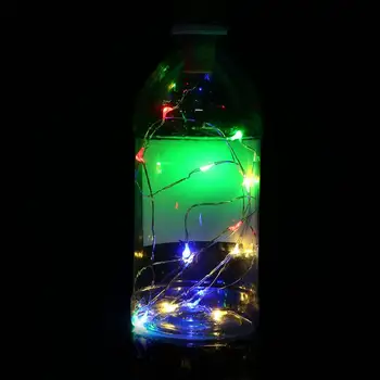 LED Vyno Butelis Žibintai 2M 20LEDs Kamštienos Fasoninės Varinės Vielos, Spalvinga Mini String Žibintai Patalpų Lauko Vestuvių, Kalėdų Žiburiai