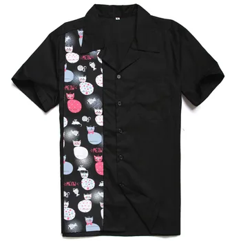 Vyrai Dėvi 2018 Medvilnės Havajų Juokinga miau Spausdinimo Skydas Rock N Roll Atsitiktinis Charley Harper Įkvėpė Naujausia Shirt Dizainas Vyras