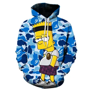 2020 m. Rudens anime hoodie 3d spausdinimo vyrų/moterų mados juokinga Simpson atsitiktinis marškinėlius Vyrų drabužiai Hoodies vyrų negabaritinių hoody