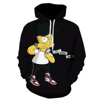 2020 m. Rudens anime hoodie 3d spausdinimo vyrų/moterų mados juokinga Simpson atsitiktinis marškinėlius Vyrų drabužiai Hoodies vyrų negabaritinių hoody
