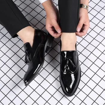 Vyriški šviesus verslo oficialų odiniai batai Brock vyrų kutas mados tendencija didelio dydžio viršijimas vyriški batai