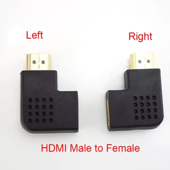 Vyrų ir Moterų HDMI Adapteris Keitiklis 90 Laipsnių Kampu Pasukti į Dešinę į Kairę HDMI Išplėtimo Kabelio Jungtis, HD 1080P L19