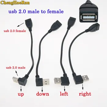 ChengHaoRan Aukštyn/Žemyn/ Kairėn/Dešinėn 90 Laipsnių Kampu USB 2.0 USB Male į USB 2.0 Moterų Duomenis Mokestis jungties Kabelis