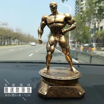 Pasaulio kultūrizmo Taurės trofėjus Fitneso raumenų vyrų hantelio Hercules skulptūra Pilka sidabro Automobilių interjero apdaila