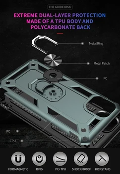 Prabangių Automobilių Magnetas Atveju IPhone 6 6s 7 8 Plius 11 Pro Armor atsparus smūgiams Case Cover For IPhone XR XS Max X Silikono Bamperis Atveju