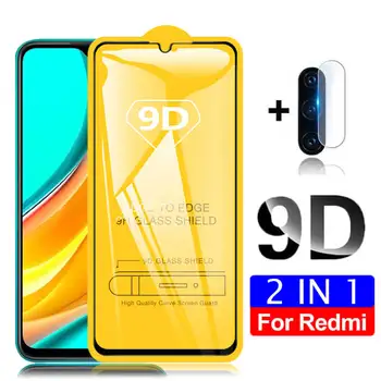 2 In 1 Apsauginis Stiklas Xiaomi Redmi 9 Fotoaparato Objektyvas Screen Protector dėl Xiomi Redmi 9 Stiklo Redmi9 M2004J19AG Pilnas draudimas Filmas