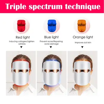 3Colors Grožio Terapijos Photon LED Veido Kaukės Šviesos Odos Priežiūros Atjauninimas, Raukšlių, Spuogų Šalinimas, Veido Grožis Spa Priemonės
