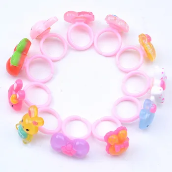 10vnt/set Vaikų žiedas žaislų, animacinių filmų mielas saldainiai spalvos plastiko žiedas apdaila 