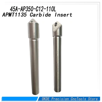 45A-AP350-C12-110L 45 laipsnių latakų pabaigos frezavimo cutter pavėsinė naudojamas APMT1135 karbido įdėklai