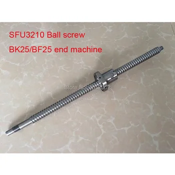 BallScrew SFU3210 1100 1200 1500 mm kamuolys varžtą C7 su 3210 jungė vieną kamuolys veržle BK/BF25 pabaigos apdirbta už cnc Dalys