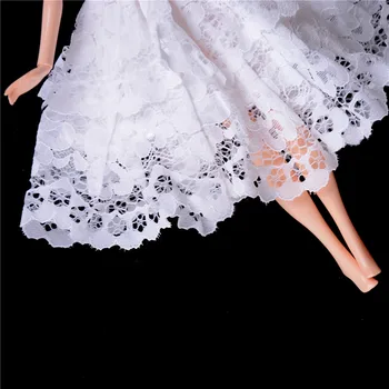 Žavinga Vasaros Baltos Spalvos Šalis Vestuvinė Suknelė Rankų Darbo Lėlė Princesė Suknelės, Drabužiai