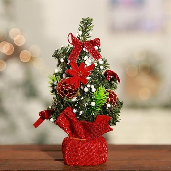 2020 m. Kalėdų Eglutė 20cm Naujųjų Metų Stalo Dekoracija Dirbtinis Stalo Mini Kalėdų Eglutės papuošalus Miniatiūrinė Eglutė