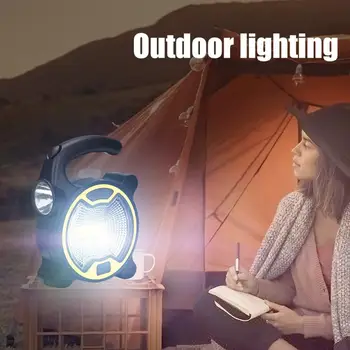Saulės Energija Varomas COB LED Darbo Nešiojamų Žibintų, Lauko Kempingas Vandeniui Šviesos USB Įkrovimo Kabinti Žibintuvėlis