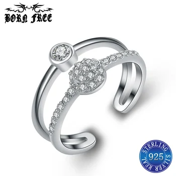 Sterlingas sidabro žiedai moterims ringen cirkonis žiedas paprasta anillos mujer bague femme papuošalų bijoux en argent 925 moteris žiedas