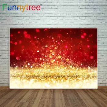 Funnytree plona Vinilo Fotografijos Backdrops raudonos aukso taškų bokeh gliter china abstrakčiai spausdinti išskyrus stovėti nauja siunta
