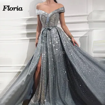 Skiedra Off Peties Oficialią Vakaro Suknelės Chalatas de Soiree arabų Couture Naujas Padalinta Įžymybė Šalis, Chalatai 2019 Dubajus Prom Dress
