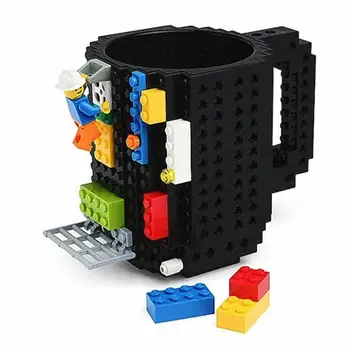 350ml Kūrybos Kavos Puodelis Kelionės Puodelis Vaikams Suaugusiųjų stalo Įrankiai Lego Puodelis Gėrimų Maišymo Taurės Indai Nustatyti Vaiko LEGO Blokai
