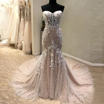 Elegantiška, Undinėlės Prom Dresses Brangioji Nėrinių Appliques Vestidos de fiesta Ilgai Traukinio Gala jurken 2020 vakarinę Suknelę Šalies Chalatai