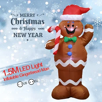 1,5 m Pripučiami Santa Claus Sniego Žmogus Lėlės Meduoliai su imbiero priedais, Uždaras Lauko Kiemas, Sodas, Veja Kalėdų Dekoracijas Pripučiamos Lėlės, Žaislai