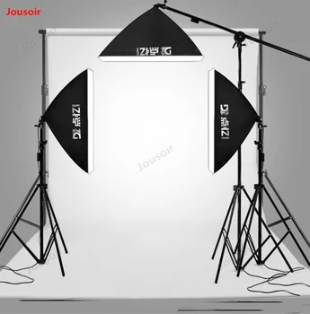 LED trijų lempų fone stovo rinkinį Mažos Studijos produktas portreto fotografavimo nuotraukų softbox Užpildyti Šviesos CD50 T03