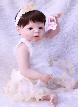55cm Nekilnojamojo Visą Silikono Atgimsta Mergina, Kūdikių Lėlės, Žaislai Gyvas Naujagimis Princesė Mergina Kūdikių Lėlės Gimtadienio proga bebe dovana atgimsta