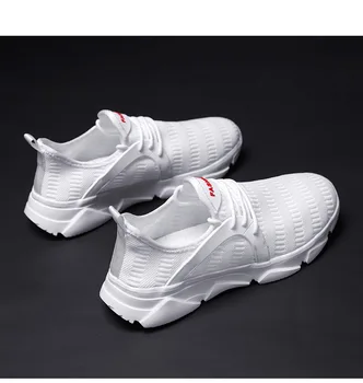 Vasaros vyriški batai nauja tendencija laukinių sportiniai bateliai tuščiaviduriai akių orui bėgimo bateliai 47 didelio dydžio, lengvas, mažas baltas avalynė