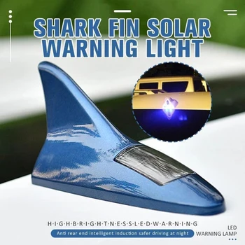 Saulės Energijos Automobilių Ryklių Pelekai Stogo Antena LED Blykstė 18LEDs Šviesos Jutiklis Vibracijos Jutiklis Lempos NJ88