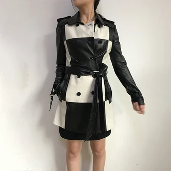 Streetwear Nekilnojamojo natūralios Odos Striukė, Pavasario Rudens Paltai Moterims Drabužių 2020 korėjos Derliaus Avikailio Kailis Moterų Viršūnių ZT3373