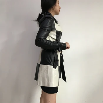 Streetwear Nekilnojamojo natūralios Odos Striukė, Pavasario Rudens Paltai Moterims Drabužių 2020 korėjos Derliaus Avikailio Kailis Moterų Viršūnių ZT3373