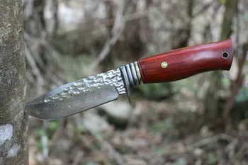 Aštrių Damaske išgyvenimo taktika tiesus peilis fiksuotais ašmenimis peilis ebony rankena High-end dovana peilis