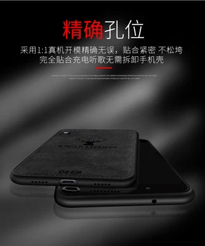 Xiaomi Mi 8 Atveju,ALIVO Animacinių filmų elnias Derliaus audinys Audinys Įrengtas Atveju+Minkštos TPU krašto pilną apsaugą xiaomi Mi 8se mix2s dangtis
