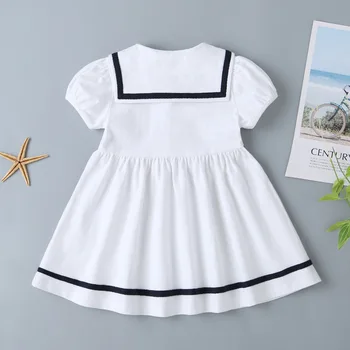 Vasaros 2020 m. Mergaitės Mergaitės Vasaros Mielas Suknelė, O ant Kaklo Vieno Krūtinėmis Lankas Kratinys Mielas Suknelė Vestidos 3-24M