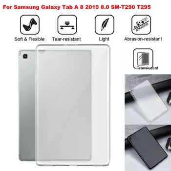 Samsung Galaxy Tab 8 2019 8.0 SM-T290 T295 TPU Solf Smūgiams Atveju Tablet CaseCover Pudingas Minkšto Silikono TPU Apsauga