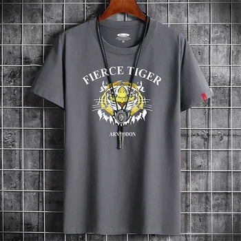 RUELK 2020 Vyrų Atsitiktinis Vasaros trumparankoviai Asmenybės Kūrybos Tigras Spausdinimo Raundo Kaklo Tiesiai Apykaklės marškinėliai vyriški S-6XL