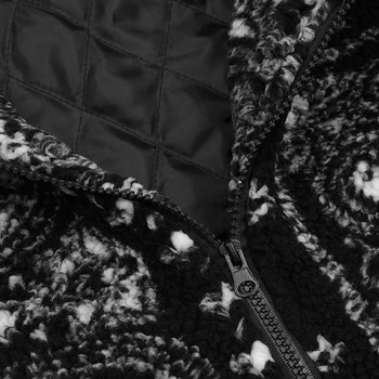 LACIBLE Hip-Hop Anakardžių Gėlių Aplikacija Sherpa Striukes Vyrams, Moterims Streetwear Kišenėje Apdailos Striukė 2021 Žiemos Harajuku