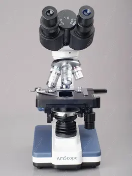AmScope Prekių 40X-2000X LED Lab Žiūronų Junginys, Mikroskopu w 3-D Dvi Sluoksnis Mechaninė Etape B120B-BK-BS