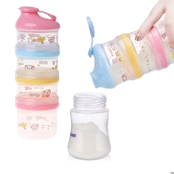 4 Sluoksnių Kūdikių Pieno Miltelių Talpyklos Nešiojamų Formulė Maisto Produktų Laikymo Animacinių Filmų Makiažas Lauke